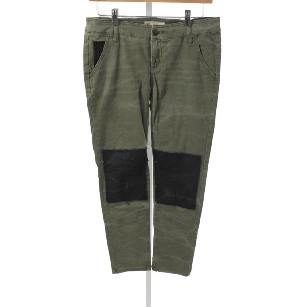 Free People Women Cargo Pants Green Cotton Button Fly Inseam 30 Size 0